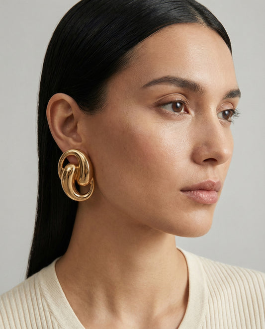 Ibiza Earrings worn on ear