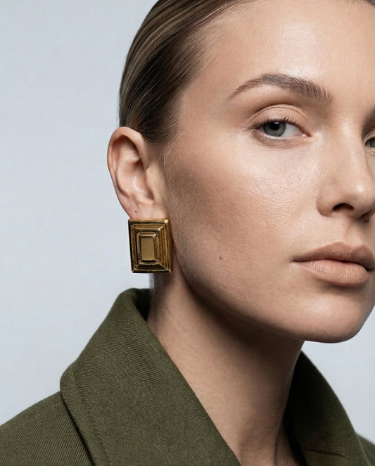 Clarabelle Florence Collection gold statement earrings