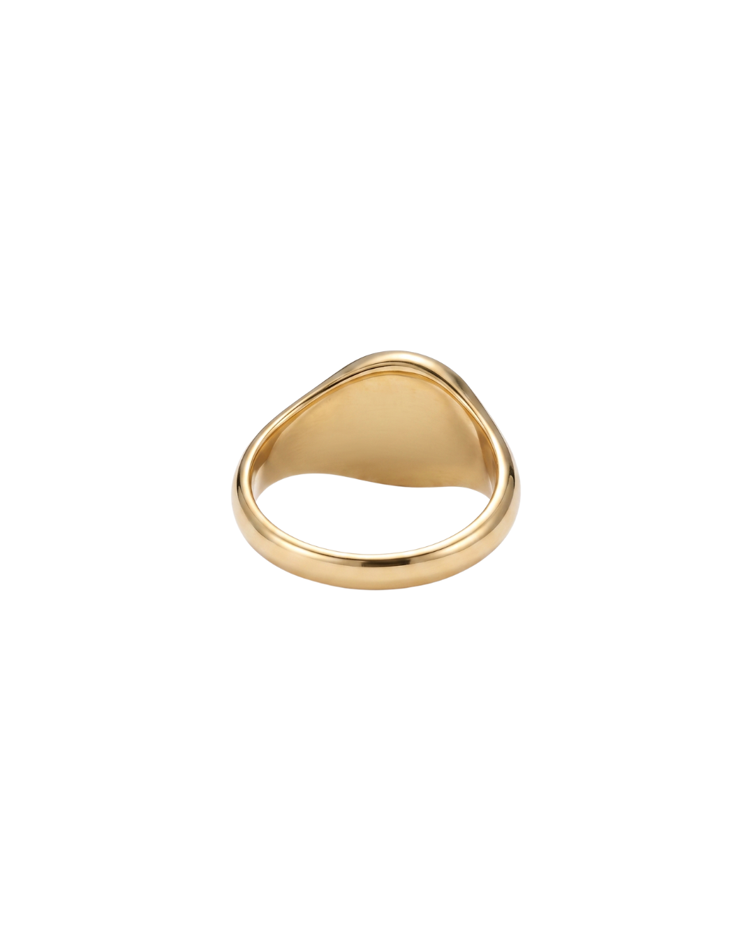 Side profile of the June ring, slim gold-finished band