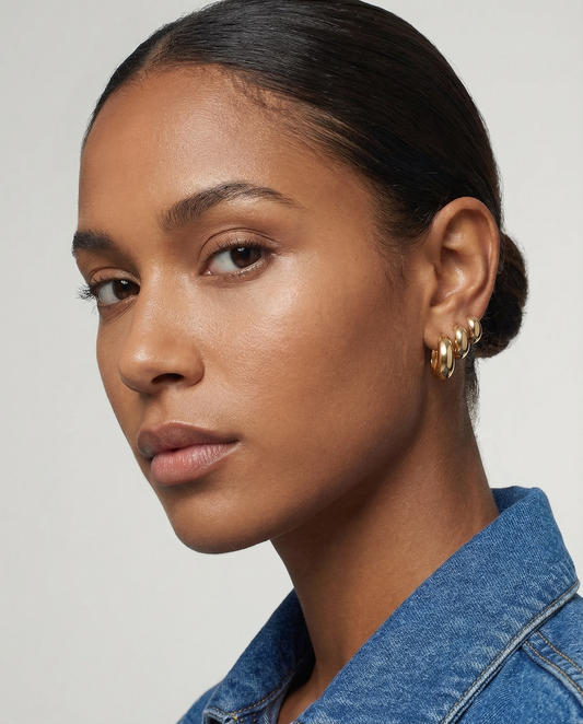Élodie Hoop Earrings - 925 Sterling Silver 18k Gold