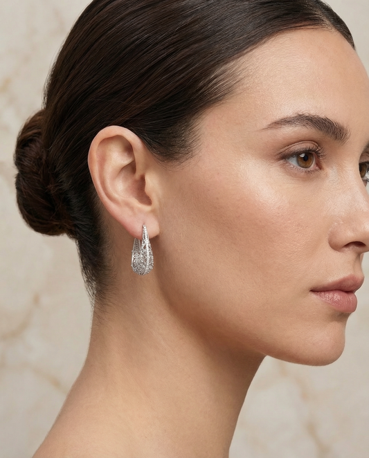 Celeste Teardrop Hoops - 925 Sterling Silver