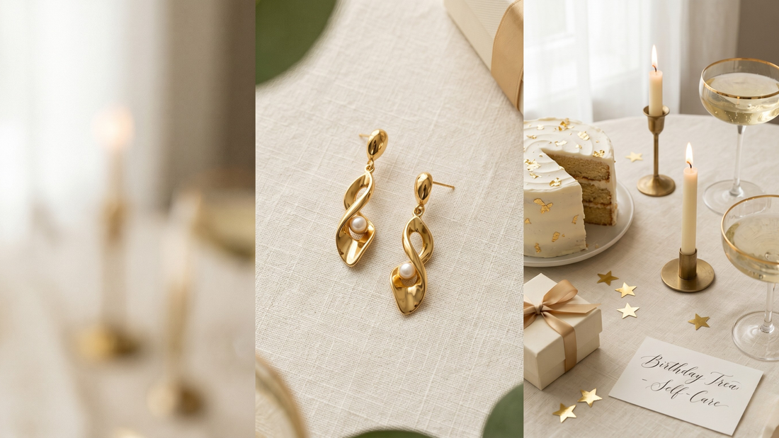 Gold earrings birthday celebration — birthday earrings self purchase and gift guide