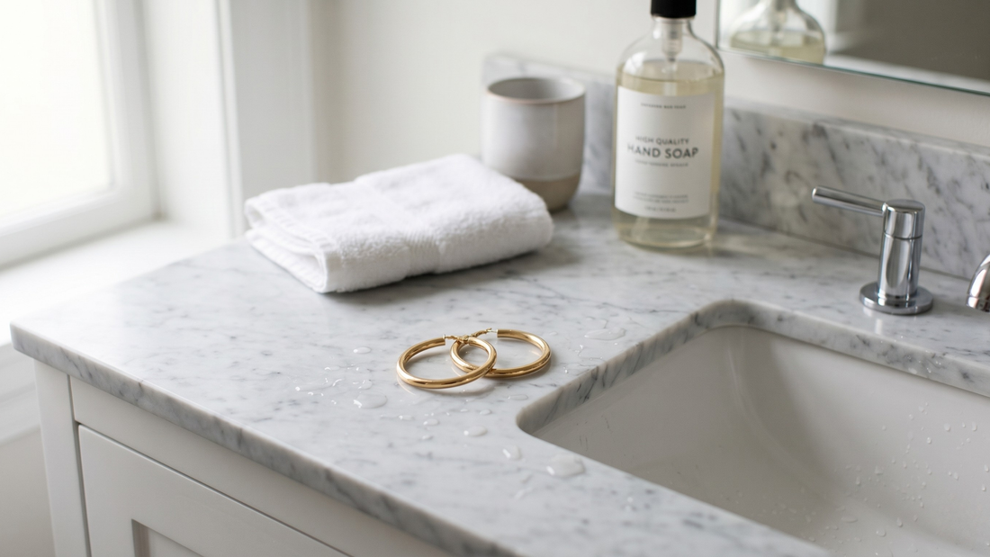 Can you shower with earrings on — what water does to different earring materials by Clarabelle