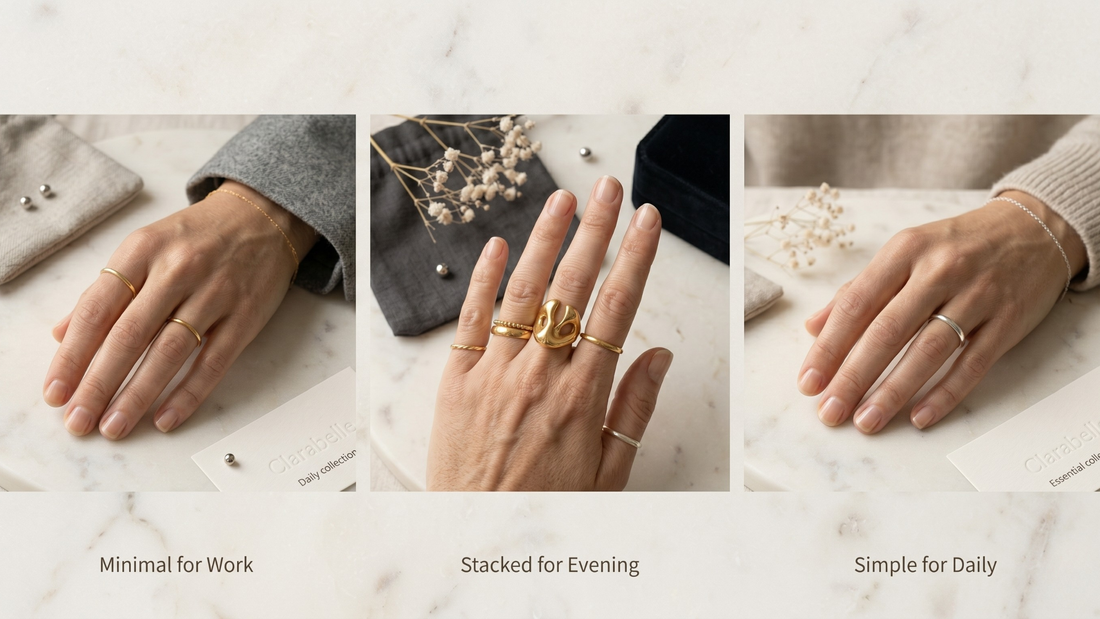 Rings for every occasion — work evening and daily wear guide by Clarabelle