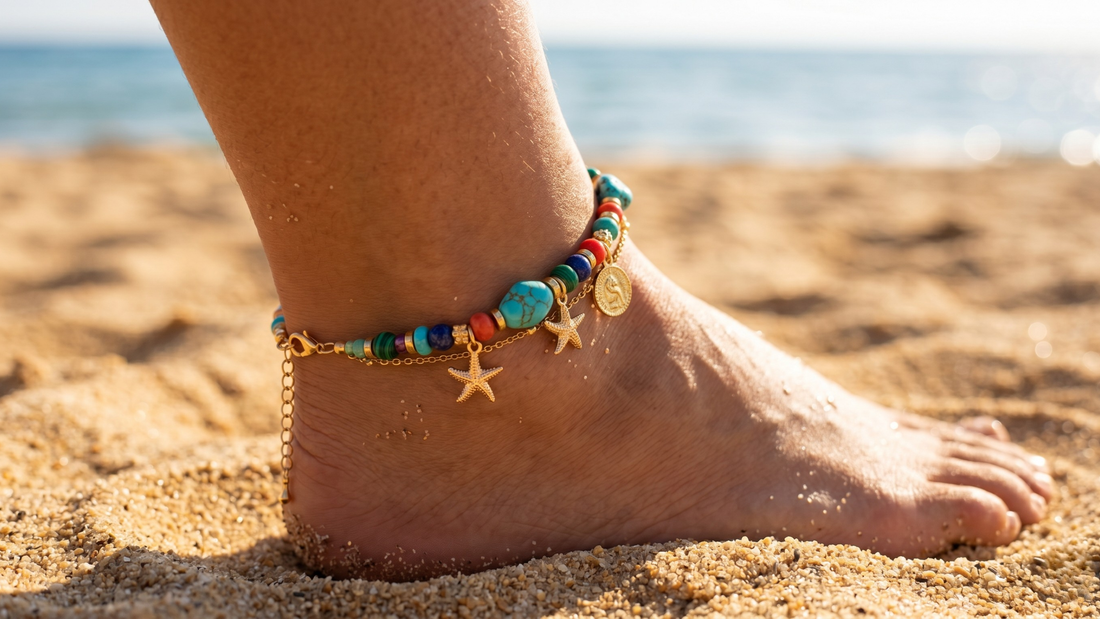 Beaded anklets 2026 guide — colour texture and how to wear by Clarabelle