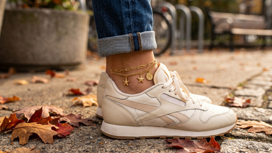 : How to wear anklets year-round beyond summer — with boots trainers and all footwear by Clarabelle