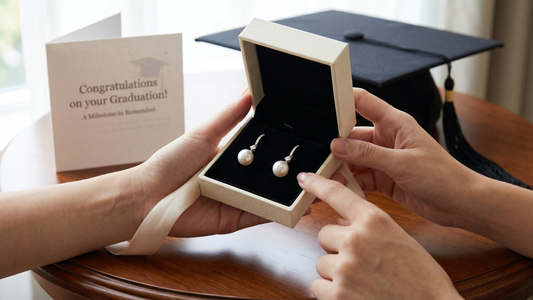 Pearl earrings as a milestone gift by Clarabelle
