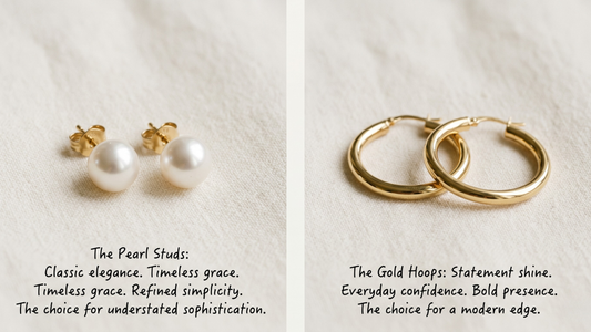 Studs vs hoops earrings comparison by Clarabelle