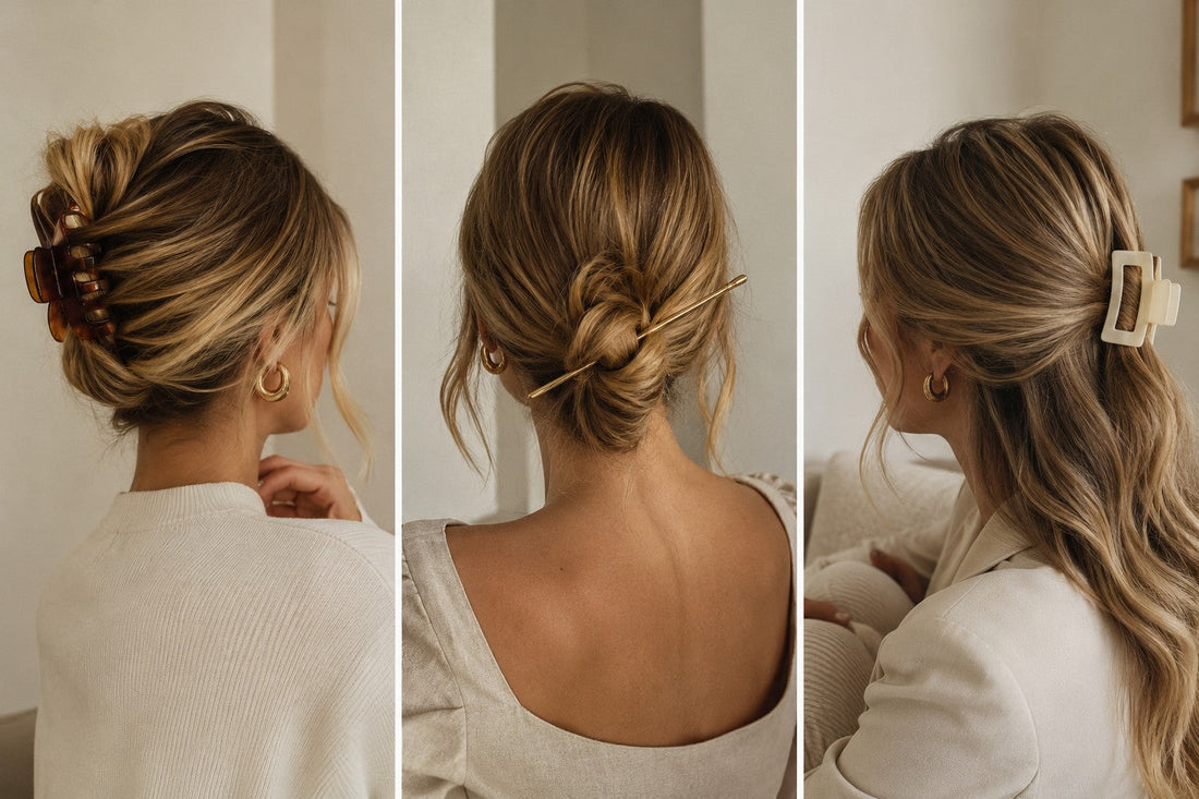 Easy everyday hairstyles using clips and pins by Clarabelle
