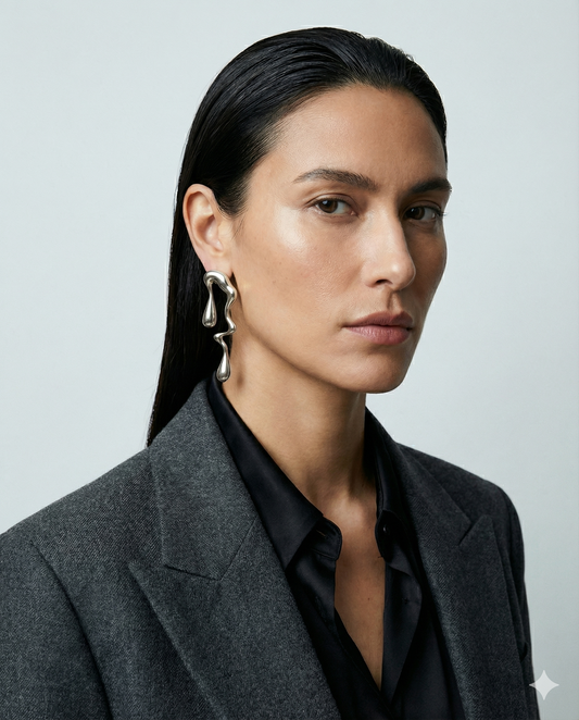 Elegant earrings for dinner and evening events — statement jewellery by Clarabelle