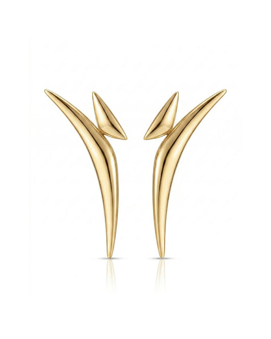 Alfama Earrings in gold on a white background