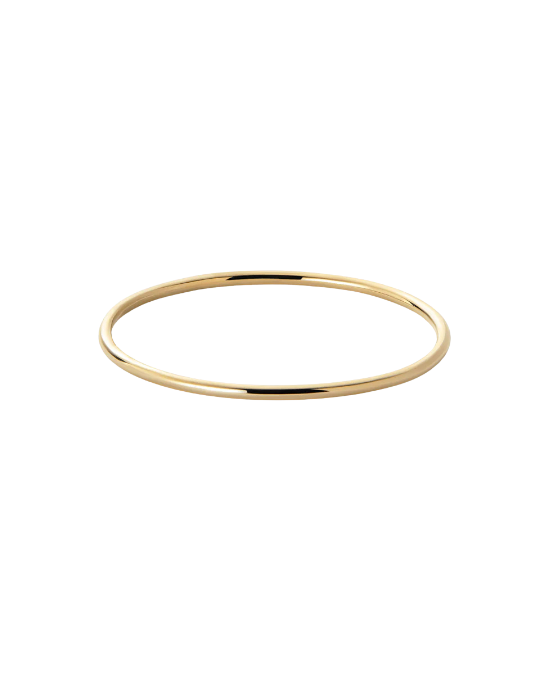 Amélie round bangle by Clarabelle, gold finish slim tubular silhouette