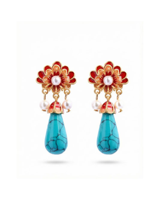 Amora Drop Earrings on a white background