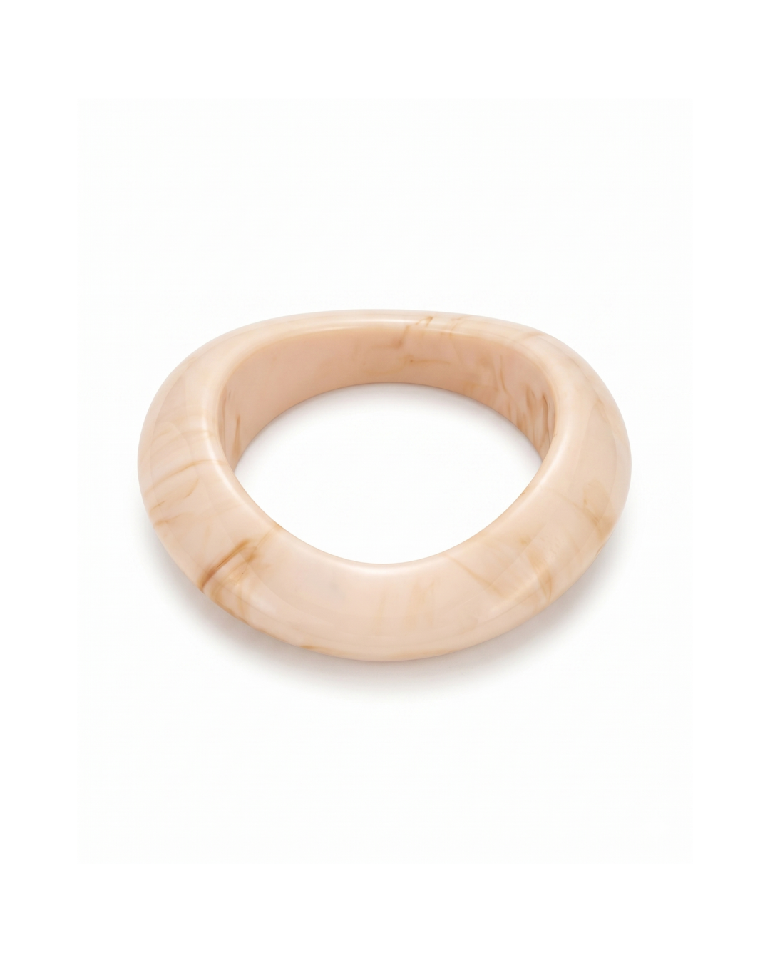 Beige handmade resin bangle bracelet with solid finish by Clarabelle

