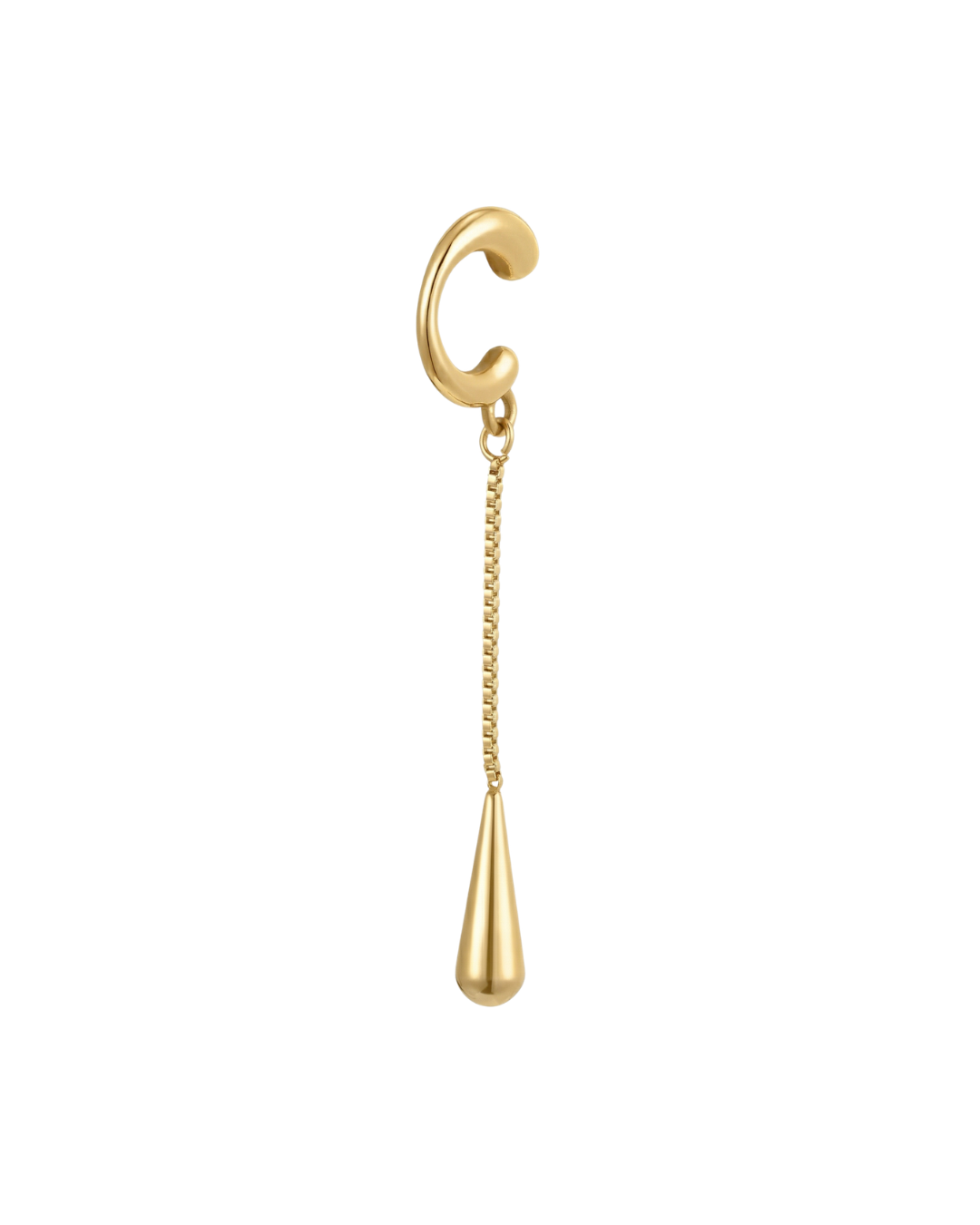 Colette Ear Cuff in gold on a white background