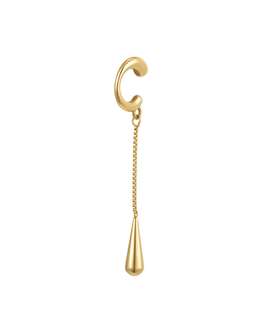 Colette Ear Cuff in gold on a white background