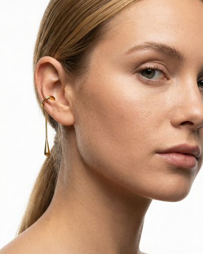 Colette Ear Cuff worn on ear gold