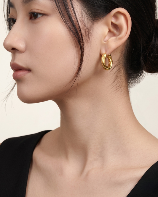 Gabrielle Hoop Earrings - 18K Gold Plated