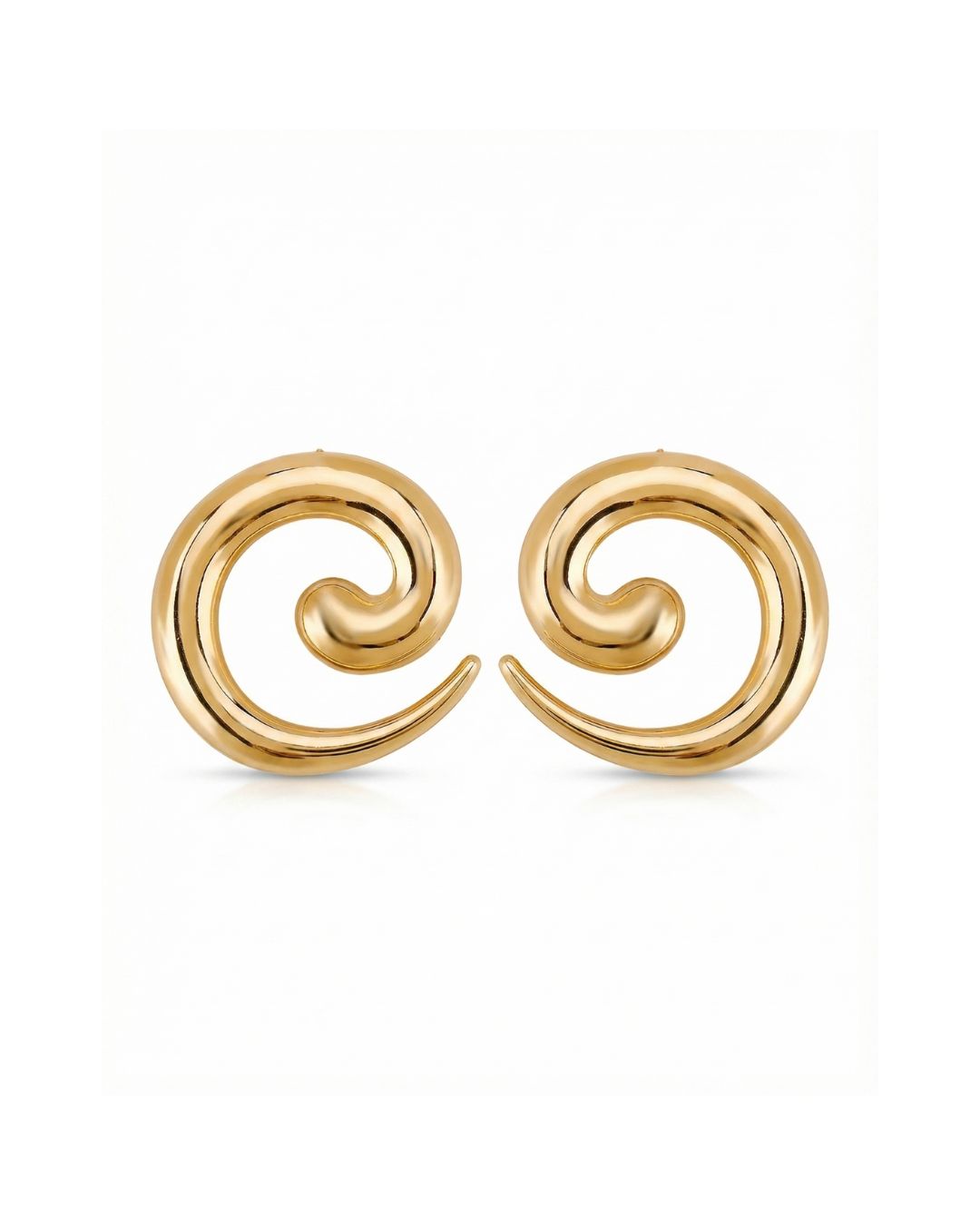 Dunia Earrings in gold on a white background