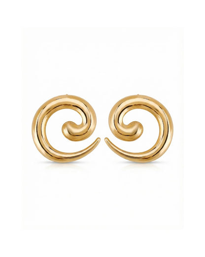 Dunia Earrings in gold on a white background