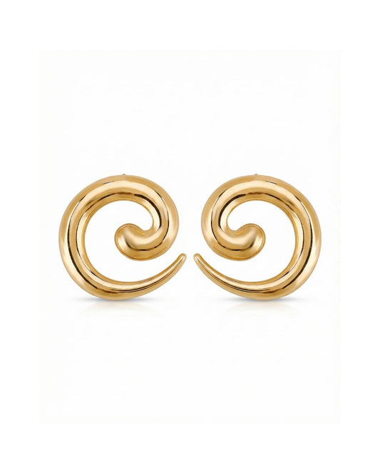 Dunia Earrings in gold on a white background