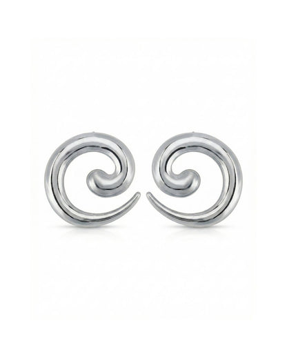 Dunia Earrings in silver on a luxury background