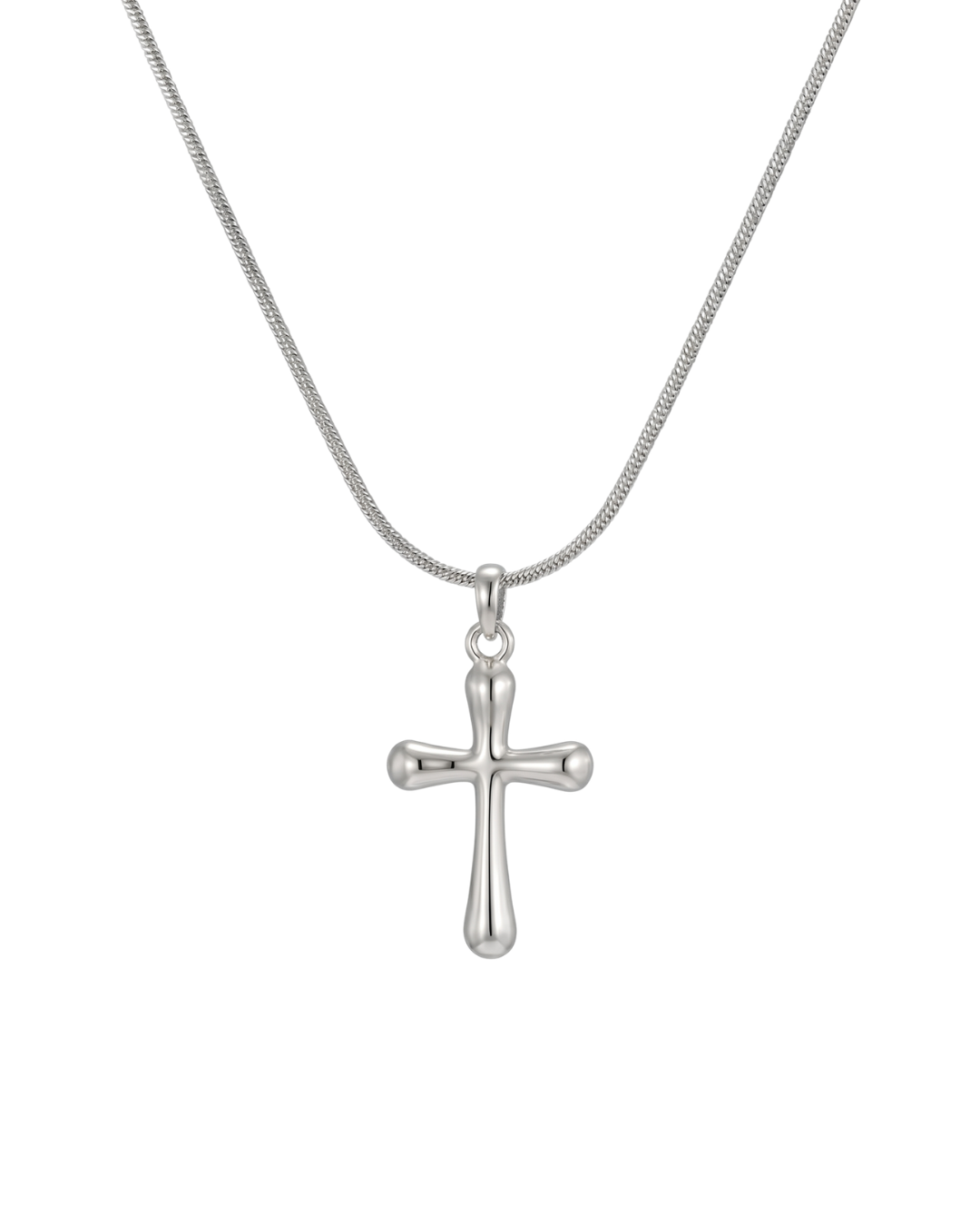  stainless steel cross pendant necklace on snake chain by Clarabelle