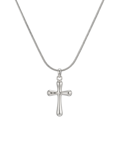  stainless steel cross pendant necklace on snake chain by Clarabelle