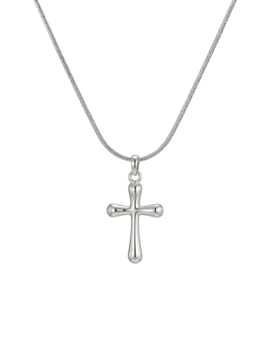  stainless steel cross pendant necklace on snake chain by Clarabelle