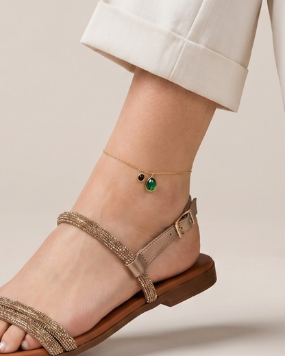 Geneva Anklet gold wiht gems
