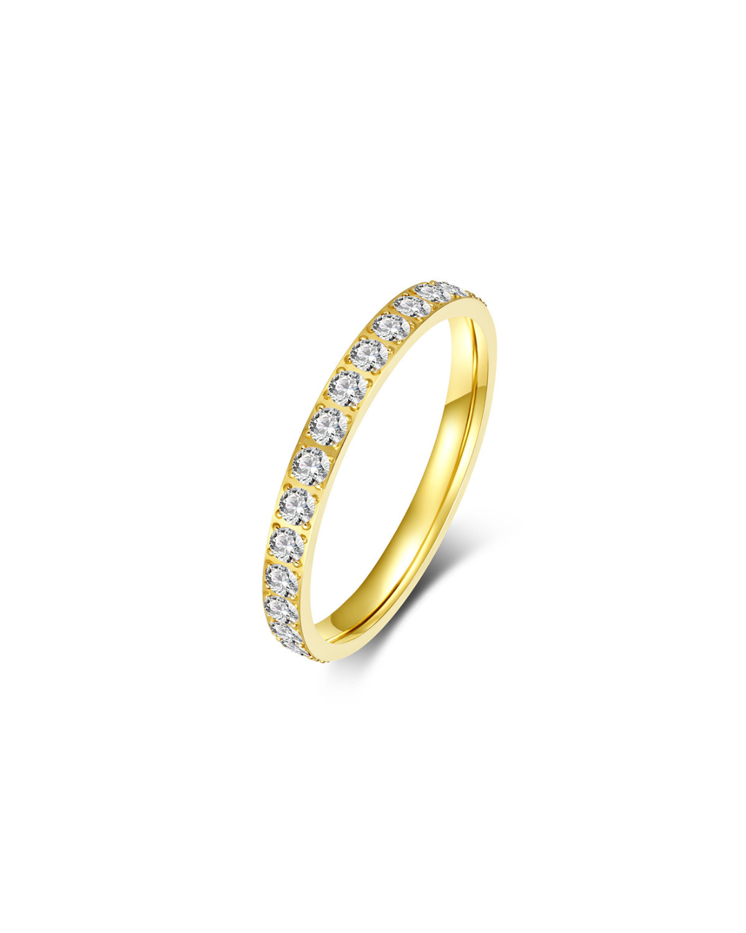  Serena half-eternity ring by Clarabelle, gold finish with clear crystal-set pavé