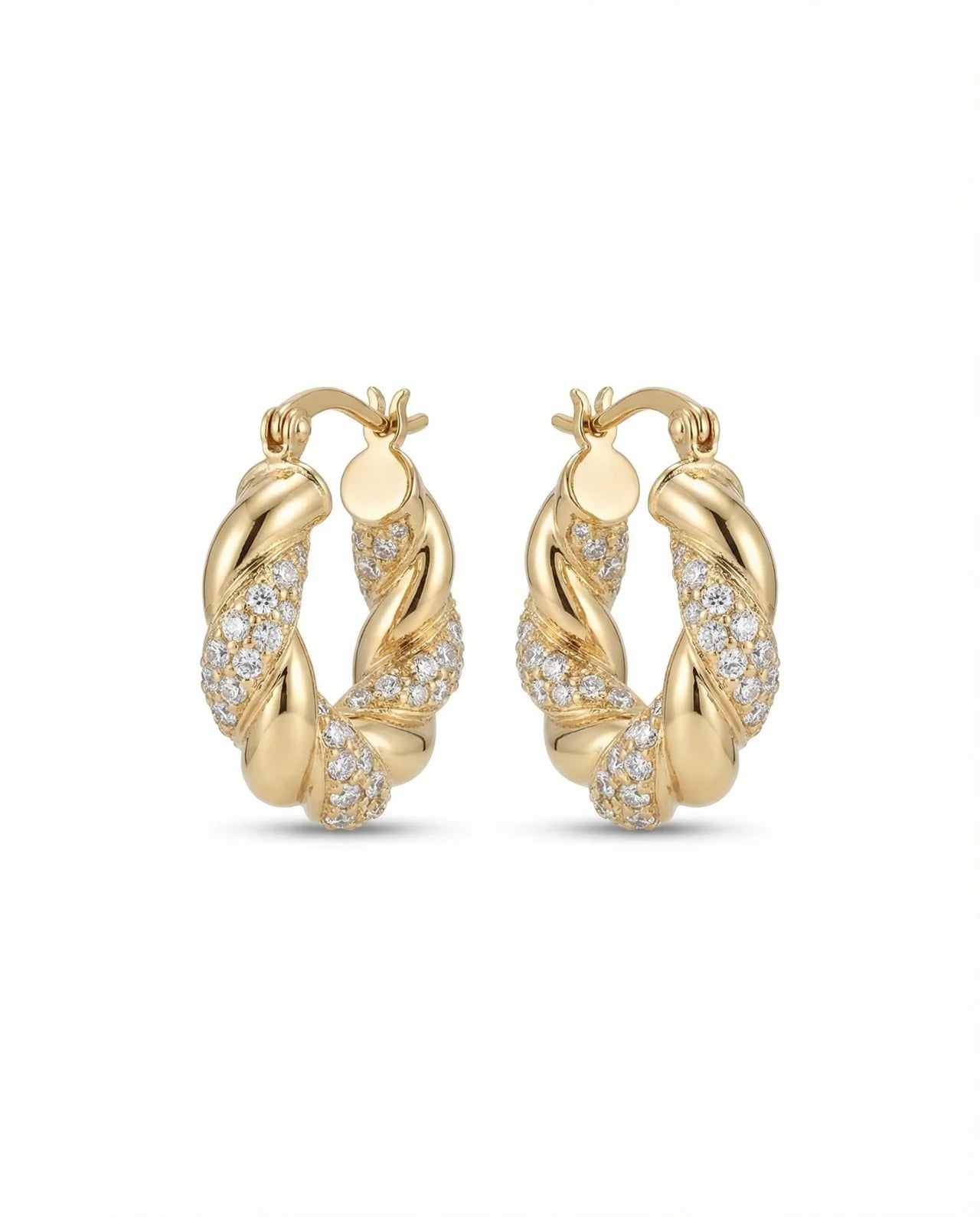 Twisted Hoop Earrings - 18K Gold Plated