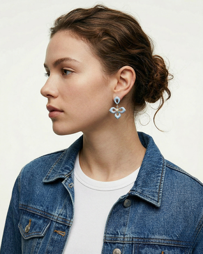 Annecy Pearl Flower Earrings - 14K Gold Plated