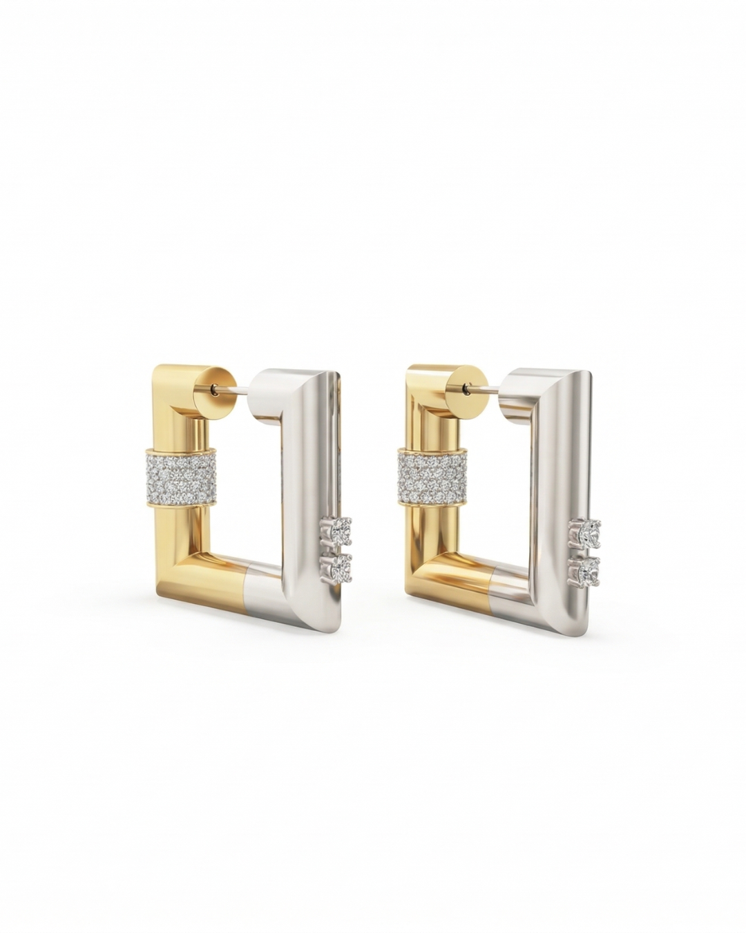 Aura Two-Tone Hoops – 18K Gold Plated
