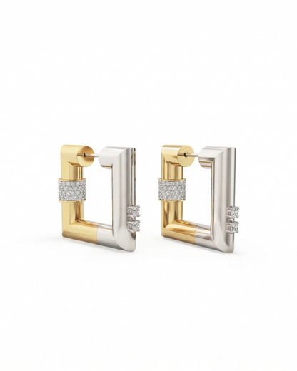 Aura Two-Tone Hoops – 18K Gold Plated