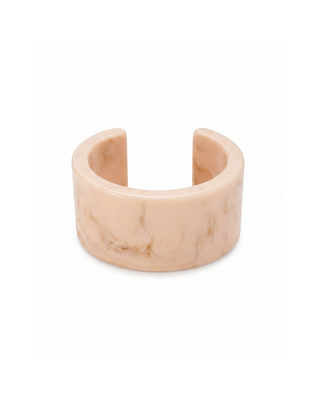 White handmade resin bangle bracelet with smooth finish by Clarabelle