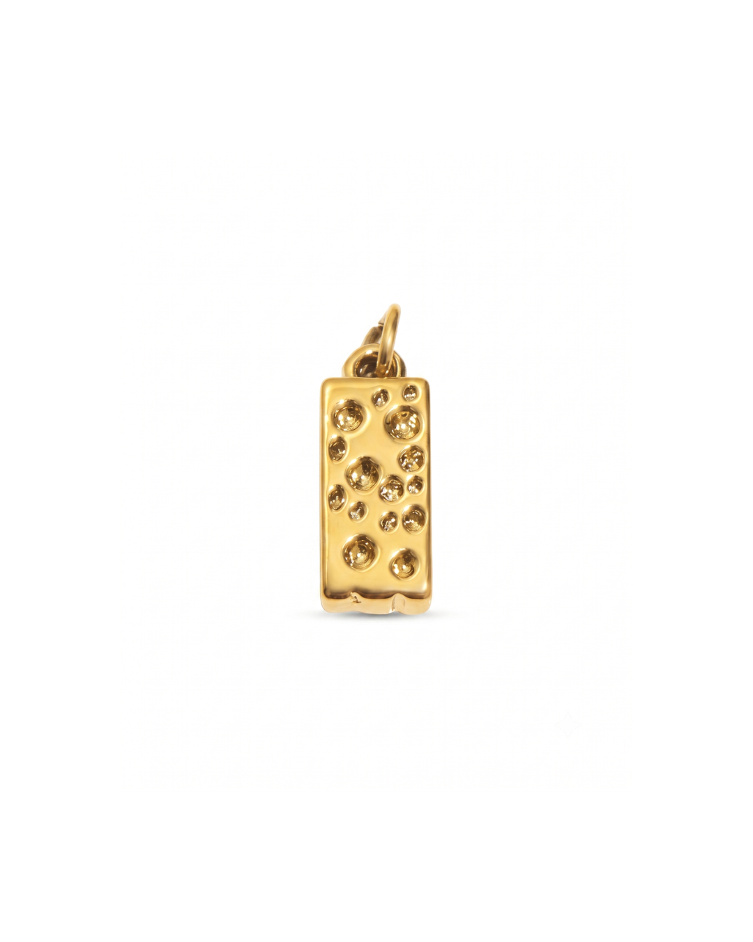 Cheese charm by Clarabelle, 18k gold plated stainless steel with jump ring