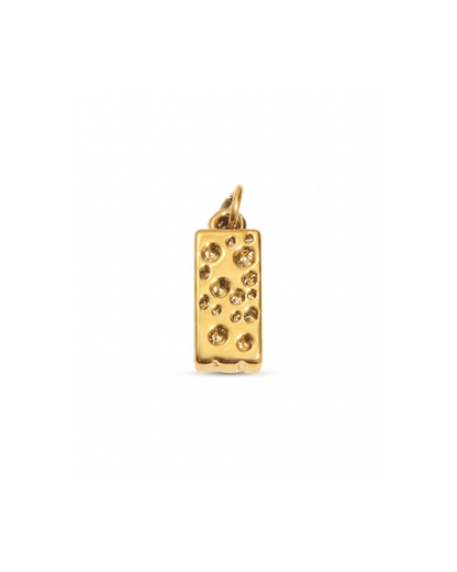 Cheese charm by Clarabelle, 18k gold plated stainless steel with jump ring
