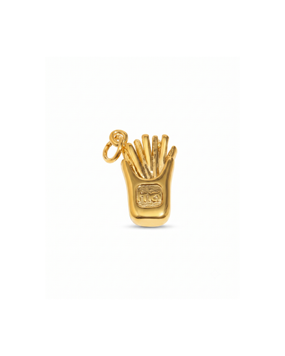 French fries charm by Clarabelle, 18k gold plated stainless steel with jump ring