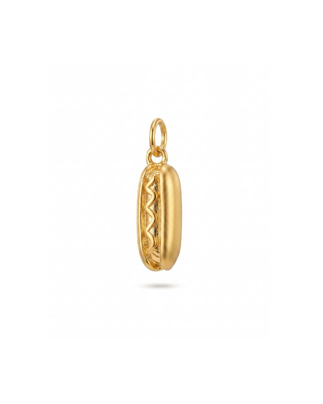 Hot dog charm by Clarabelle, 18k gold plated stainless steel with jump ring