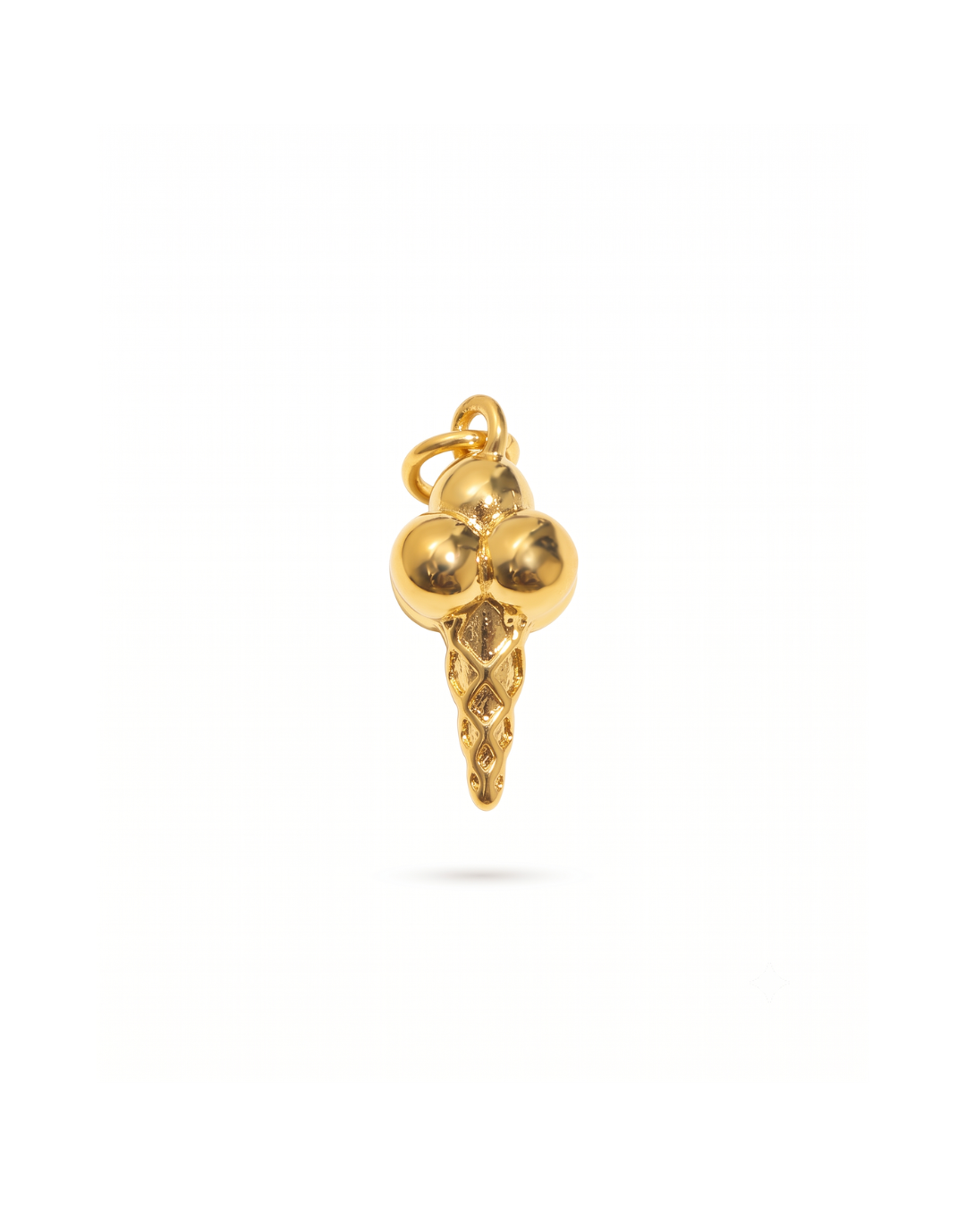 Ice cream cone charm by Clarabelle, 18k gold plated stainless steel with jump ring