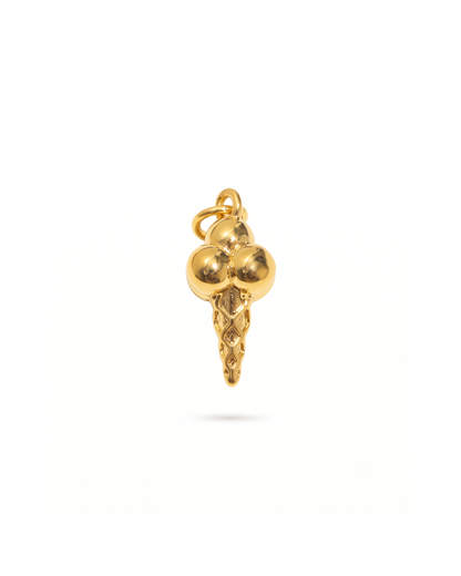 Ice cream cone charm by Clarabelle, 18k gold plated stainless steel with jump ring