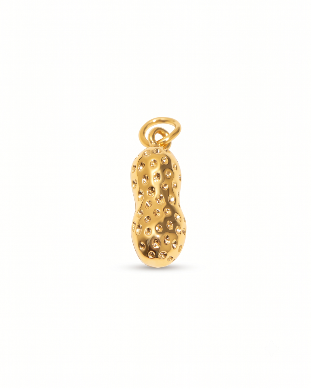 Peanut charm by Clarabelle, 18k gold plated stainless steel with jump ring