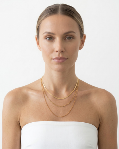 clarabelle model using Copenhagen Necklace 
