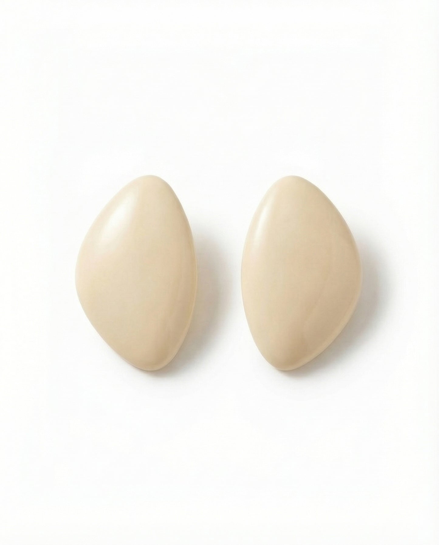 oval resin statement earrings in neutral tone by Clarabelle