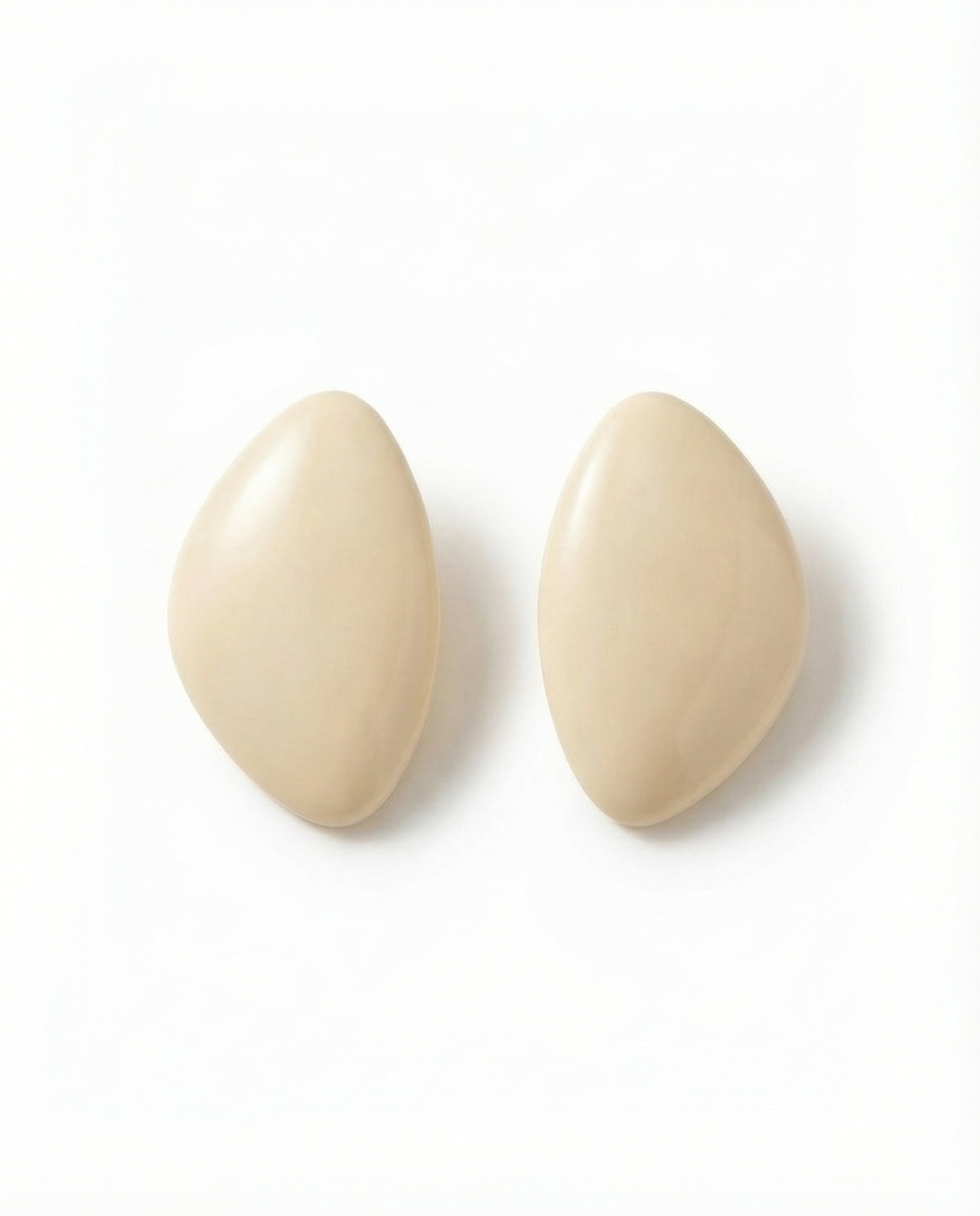 oval resin statement earrings in neutral tone by Clarabelle