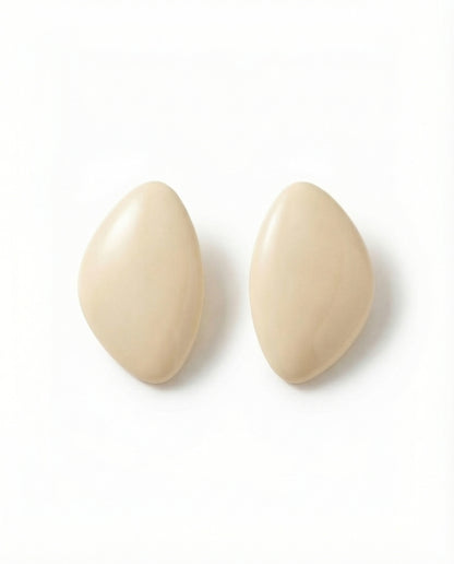 oval resin statement earrings in neutral tone by Clarabelle